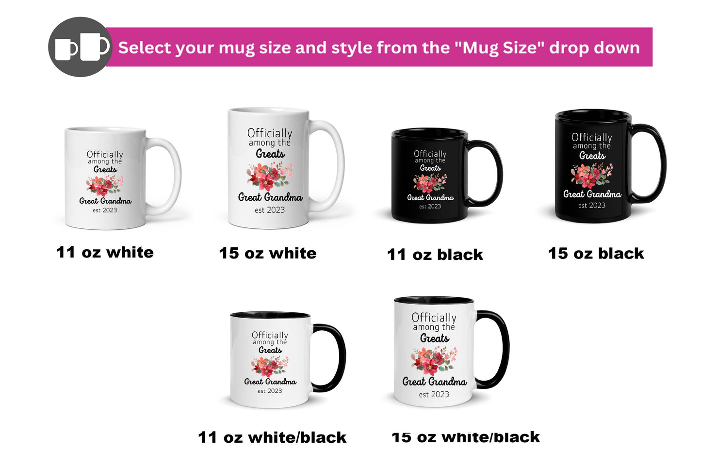 Personalized Great Grandma Coffee Mug