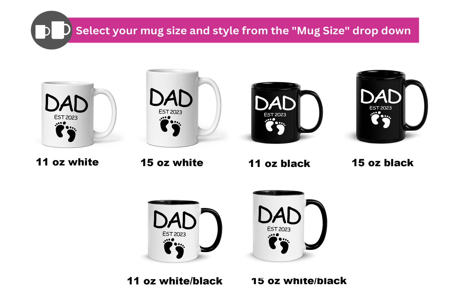 Coffee mug for Dad with Est. Date