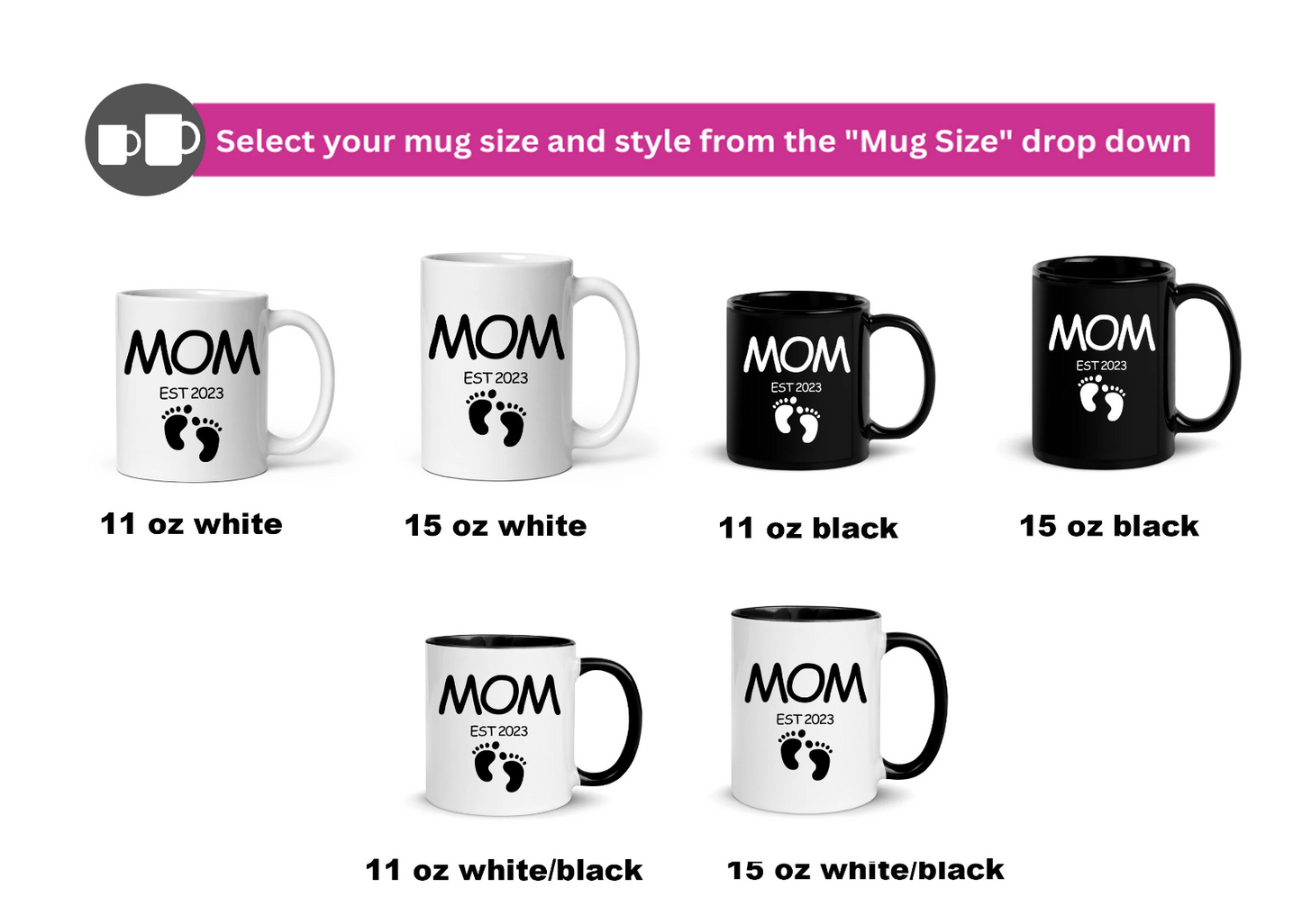 Coffee mug for Mom with Est. Date